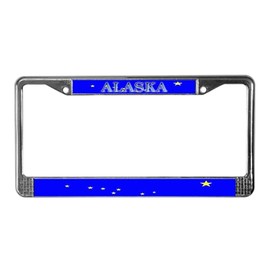 CafePress Alaska State Flag License Plate Frame Chrome License Plate Frame, License Tag Holder