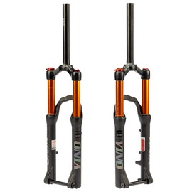 BUCKLOS YINO 24 inch MTB Air Suspension Fork 120mm Travel, QR 9mm/100 * 15mm Thru Axle Disc Brake, 1-1/8" Straight Tube Manual Lockout XC AM Ultralight Mountain Bike Front Forks