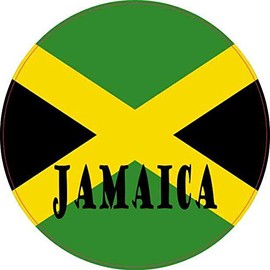 StickerTalk Circular Jamaica Flag Vinyl Sticker, 4 inches by 4 inches