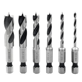 Saipor Stubby Drill Bit Set 1/4 Inch Hex Shank Short Drill Wood Twist Drill Bit HSS 4241 Quick Change Bit Set Wood Drill Tool for Right Angle Drills, Use in Tight Spaces