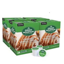 Green Mountain Coffee Roasters Caramel Vanilla Cream, Single-Serve Keurig K-Cup Pods, Flavored Light Roast Coffee, 96 Count