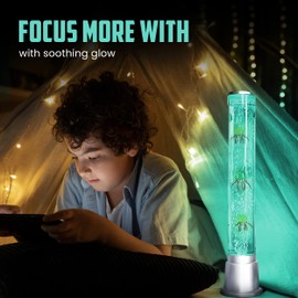 Jellyfish Lamp Bubble Lights with 6 LED Color Automatic Changing Night Light Moving Jelly Fish Aquarium - Sensory Tube Tower Table Desk Lava Lamp for Bedroom Home Decor Birthday Gifts for Women 1.9FT