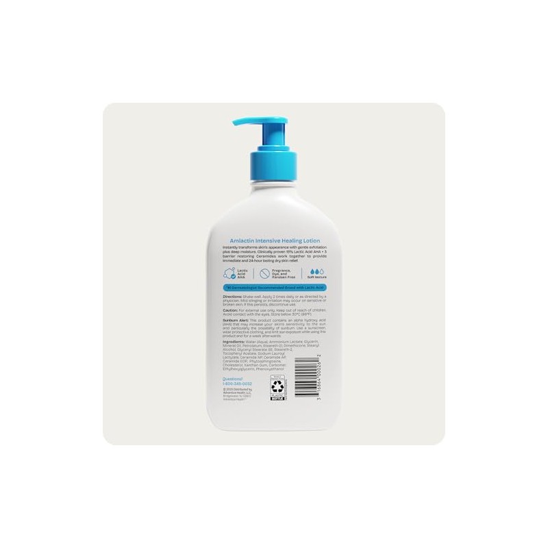 AmLactin Loción corporal restauradora de alivio rápido con cerámicas, loción