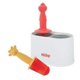 Nuby Animal Pops - Molde para hacer hielo - Golosinas caseras para niños - Alivio de la dentición - Más de 4 meses