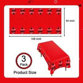 SANBADA 3 Pieces Graduation Tablecloth, 2024 Graduation Party Supplies, Graduation Party Decorations 2024, Graduation Table Decorations 2024, Large Size Plastic Tablecloth 108” x 54” (Red)