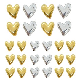 30 pcs Cute Love Heart Magnets Refrigerator Gold Refrigerator Magnets Home Kitchen Magnet Set Mini Magnets for Fridge Office Whiteboard Locker(Mix Colors)