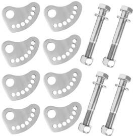 BIGLKNM 304 Stainless Steel Caster/Camber Bolt Kit Fit for Chevy Silverado GMC Sierra 1500 2500 3500 2WD 4WD 1999-2019 Arm Alignment Cams Plate with Heavy Duty Bolts and Washers Nuts Kit