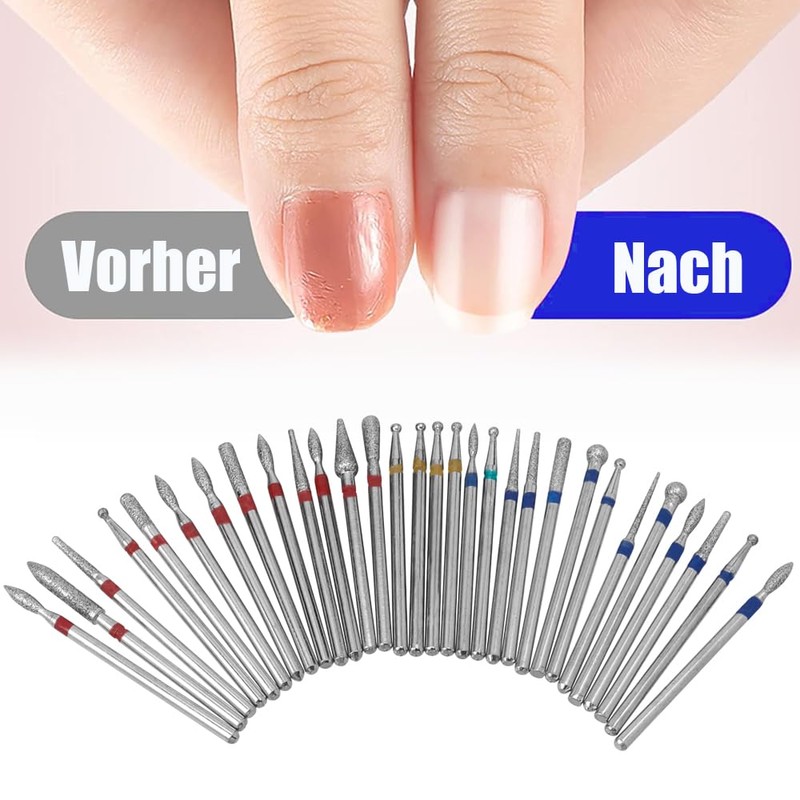 Mesee Diamond Nail Drill Bits Set, 30 Pieces