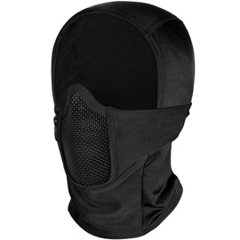 OneTigris Airsoft Balaclava Mesh Mask, Full Face Protection Ninja Style Paintball Face Mask for Airsoft Paintball CS Hunting Cycling Motorcycle, Black