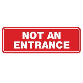All Quality Standard Not An Entrance Wall or Door Sign - Durable Material | Compliance and Regulatory Signage -Red - Large (1 Pack)
