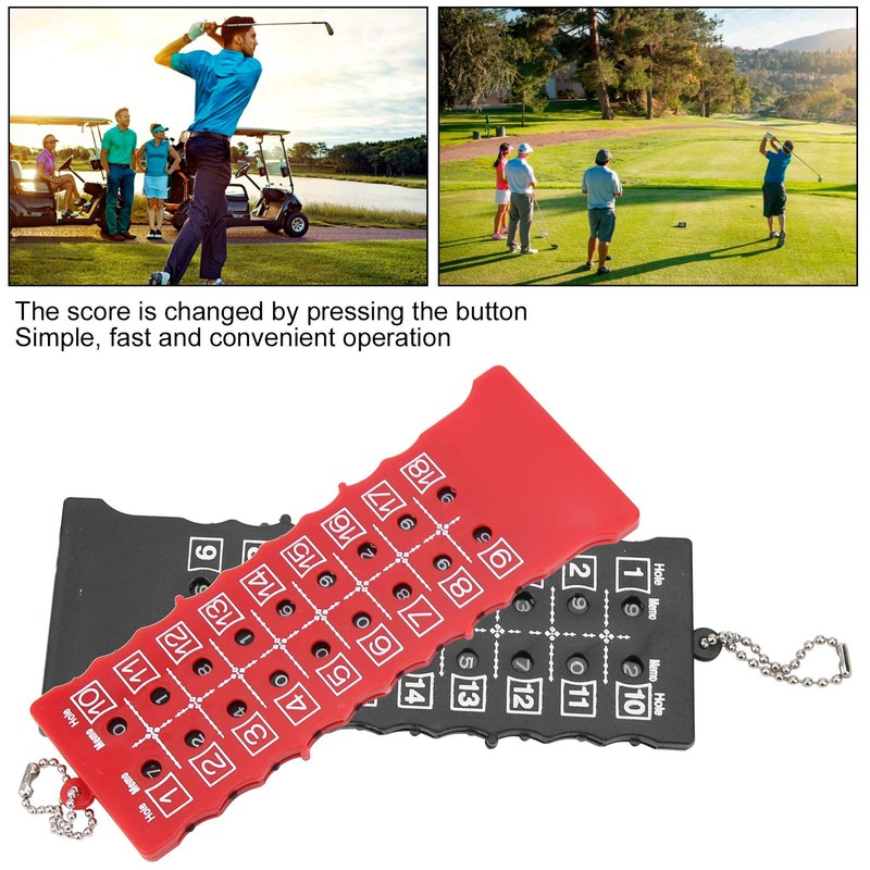 2pcs Stroke Counter, Black Red Score Card Counter,18 Holes Stroke
