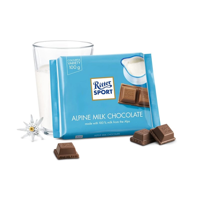 Ritter Sport Alpine Milk Chocolate Bar