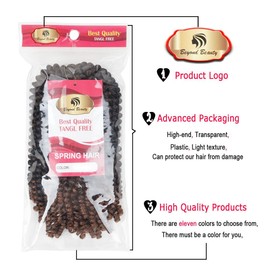 Beyond Beauty Spring Twist Crochet Hair 90strands 8 Inch Fluffy Spring Twists Braiding ,Spring Twist Crochet Braids Bomb Twist Crochet Hair for Black Women(T1B27)