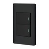 Volteck PA-APDO15-LN, Placa armada negra 2 interruptores sencillos línea Lisboa