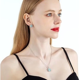 EVEVIC Rose Flower Necklace Earrings Set for Women 18K Gold Plated Hypoallergenic Jewelry Sets