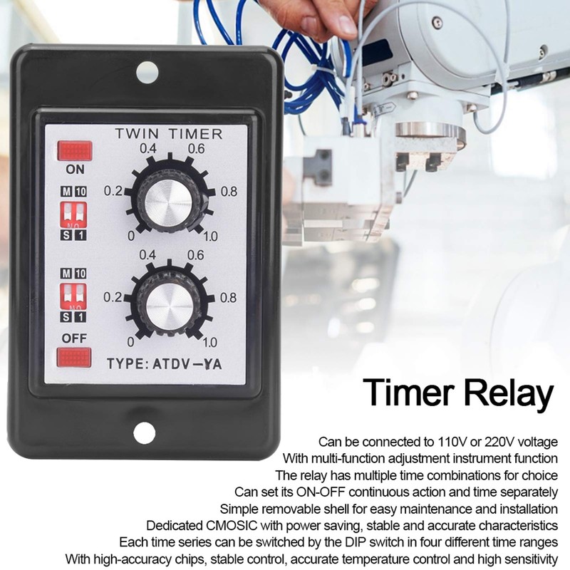 Twin Timer Relay, On Off Knob Control Time Switch Short