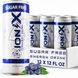 Zero Sugar Energy Drink - ionix Nootropic Drink to Boost Focus and Mood with L-Theanine, Natural Green Tea Caffeine, Vitamins & Prebiotic for Gut Health - 12 fl oz Cans (Pack of 12)