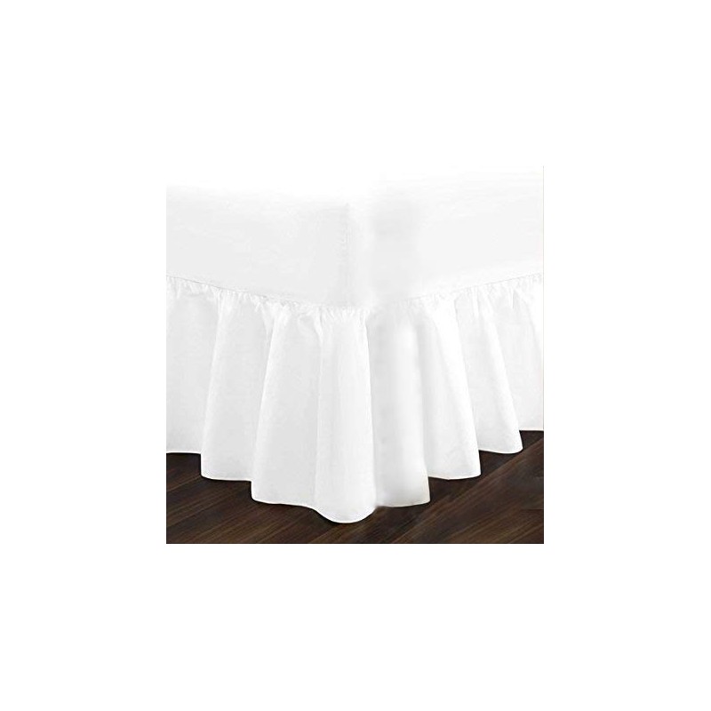 CreationsMart Luxury Bedding 100% Egyptian Cotton Frilled Valance Fitted Sheet