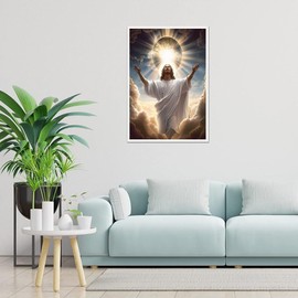 LXTONG Jesus Diamond Art Painting Kits, Jesus Praying Diamond Painting for Beginners, Diamond Dots Gem Art, Sun Jesus Crystal Rhinestones Cross Stitch Arts for Beginner Wall Decor (12 X 16 Inches)