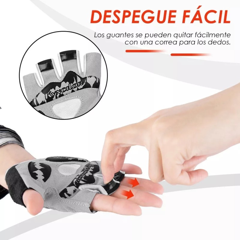 Wotow 1par Guantes De Bicicleta Montaña Ciclismo Guante Medio Dedo