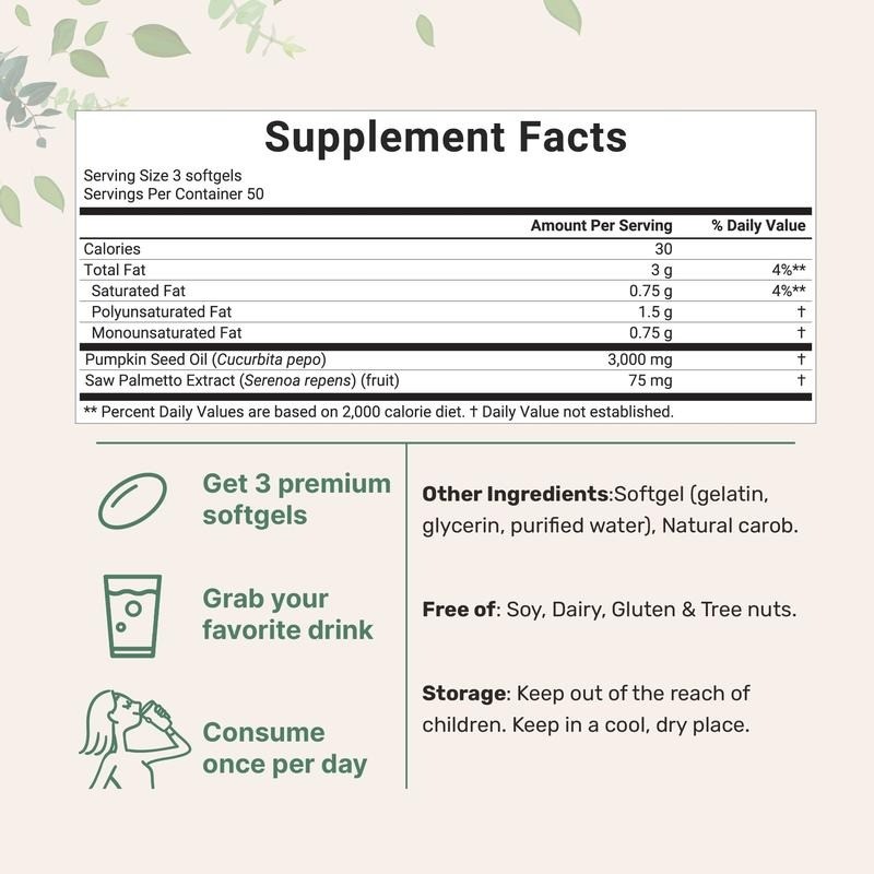 Micro Ingredients Pumpkin Seed Oil with Saw Palmetto Softgels