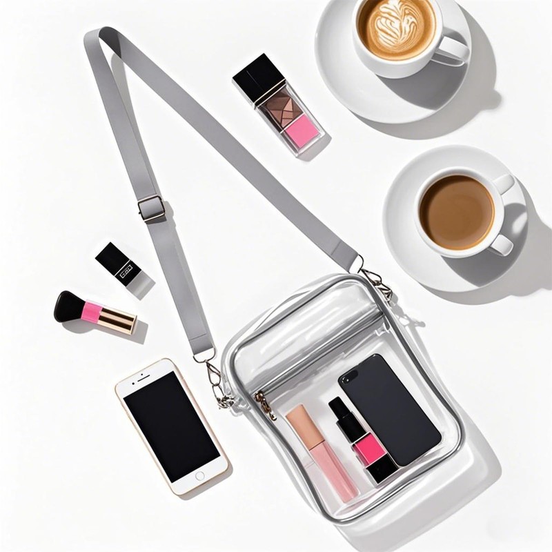 Yphzmtz Durchsichtige Crossbody Schultertasche, Statium-geprüfte Tragetasche mit Abnehmbarem Verstellbarem Gurt,
