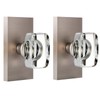 HIEMEY Crystal Glass Dummy Door Knob Interior, Brushed Satin Nickel