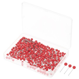 PATIKIL Push Pins, 300 Pack Plastic Round Head Map Tacks Thumb Steel Point for World Maps Cork Boards, Red