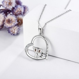 JERWLI Lemur Necklace 925 Sterling Silver Lemur Pendant Jewelry Gifts for Women Lemur Lovers