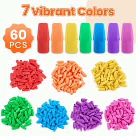 60 Pack Erasers for Kids, Sooez Pencil Top Erasers, Eraser Caps, Cap Toppers Small Cute Drawing Erasers, Classroom Must Have for Teacher & Student, Back to School Supplies
