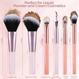 Juego de brochas de maquillaje de viaje, mini brochas de maquillaje para base, corrector, sombra de ojos, rubor, mezcla y pulido, polvo líquido en cre