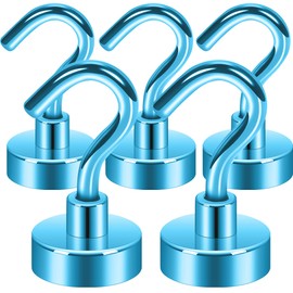 Neosmuk Magnetic Hooks, Cruise Ship Essentials, 30lb+ Heavy Duty Magnetic Hooks for Cruise Cabins, Refrigerator, Grill, Hanging, and Travel | Extra Strong Must-Haves Magnet Hook,RoyalBlue,5 Pack