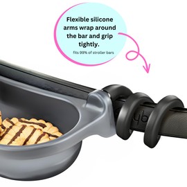 Swanoo Universal Stroller Snack Tray | Compatible With Nuna Mockingbird Bugaboo Uppababy | Stroller Bumper Bar Tray Attachment with Cup Holder | Baby Toddler Disneyland Essentials Stroller Accessories