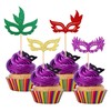 24 piezas de decoración para cupcakes de Mardi Gras, con