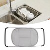 Over The Sink Colander Stainless Steel Telescopic Strainer Basket Rubber