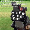 Golf Club Head Covers for Irons Magnetic Closure Leather Both