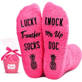 HAPPYPOP IVF Socks for Women - Lucky Fertility IVF Gifts for Egg Retrieval and Embryo Transfer Day