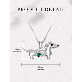 Seiyang Dachshund Dog Necklace for Women 925 Sterling Silver Dachshund Pendant Jewelry Dog Lover Gifts Chirstmas Gifts for Women