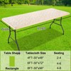 Smiry Heavy Duty Vinyl Fitted Tablecloths for 6 Foot Rectangle