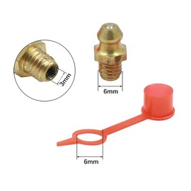 Unifizz 20Pcs Pack M6 Straight Brass Hydraulic Grease Nipple Fittings with Dust Cap