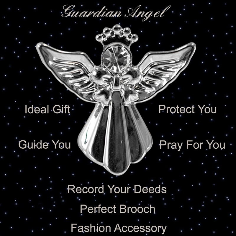 Angel Of Hope Silver Coloured Angel Pin With Gem Stone