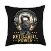 Kettlebell Workout Bodybuilding Fitness Journey Bodybuilder Throw Pillow