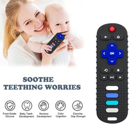 YAPROM 2Pcs Silicone Teething Toys for Babies - TV Remote Shaped Teether, BPA-Free Infant Toddler Teething Toy, Refrigerator Safe, Suitable for Boys & Girls