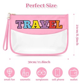 Sfodiary Travel Cosmetic Bag for Women Clear Toiletry Bag PVC Makeup Pouch Friendship Christmas Birthday Graduation Retirement Gifts for Women Mom Daughter Niece Nurse Her Friends Zipper Travel Pouch