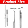 Cuticle Pusher, Professional Stainless Steel Cuticle Tool, 14.5 cm Length,