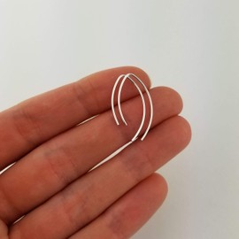 1 Inch Thin Sterling Silver Threader Earrings Open Hoop 20 Gauge (.8mm)
