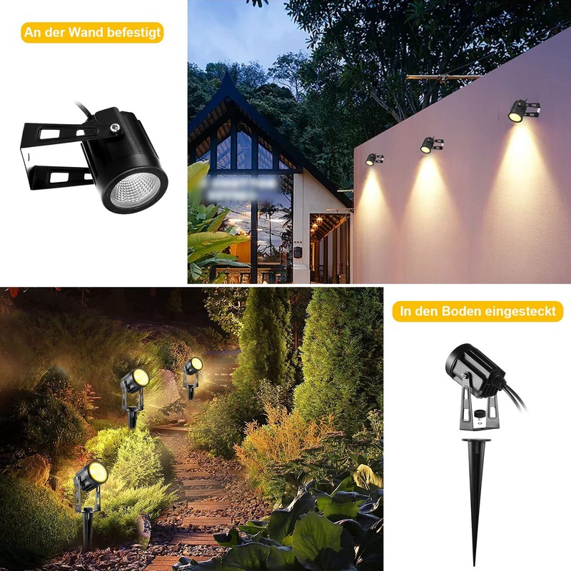 Greenclick Set of 2 Garden Lights, 6 m without Plug,