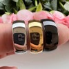 TUTISS 8mm Silver/Black/Gold 316L Stainless Steel Rings for Men Women