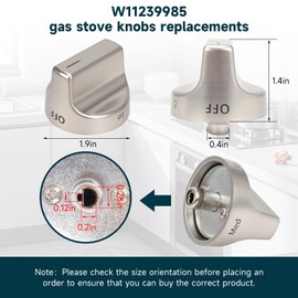W11239985 Gas Stove Knobs (5PCS) Replace W11032553 Control Knob, Compatible with Whirlpool WFG550S0HZ0, WFG550S0LV1, WFG525S0HV1, WFG535S0JV0, WFG550S0HV0, WFG525S0JZ0, WFG550S0HV3 Gas Range knobs