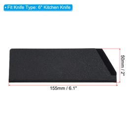 PATIKIL ABS Knife Cover Sleeves for 6" Kitchen Knife, Knives Edge Guard Blade Protector Universal Knife Sheath for Home Kitchen, Black